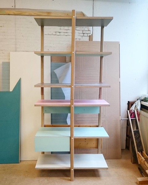 Improvements on the stackable #shelf are nearly #finished #modular #pastel #studiolorier
