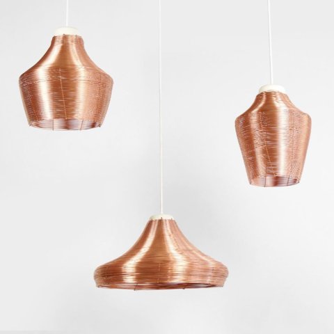 Three variations of the braided copper lamps..#3