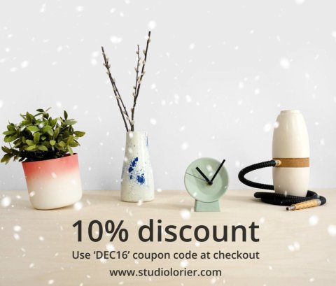 Christmas sale at Studio Lorier! In december get 10% discount on all items. So get your gifts now, and receive them before Christmas