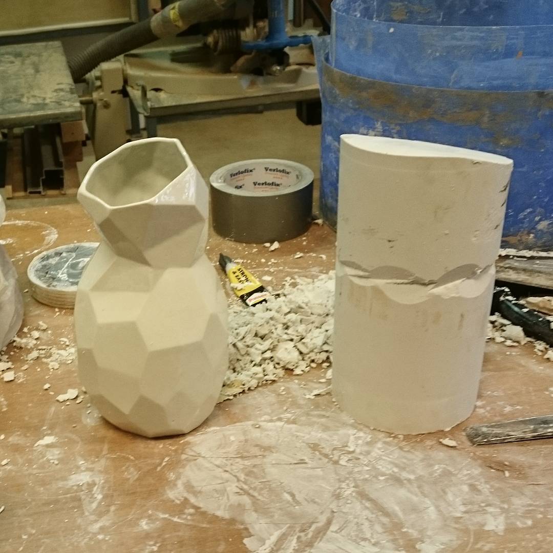 Carving a smaller version of the sake carafe