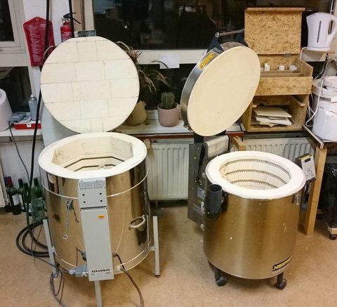 Doubled our ceremics capacity. Now 2 kilns in the workshop
