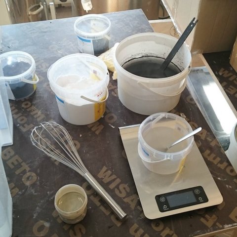 Mixing time! getting the best color pigment and clay mix