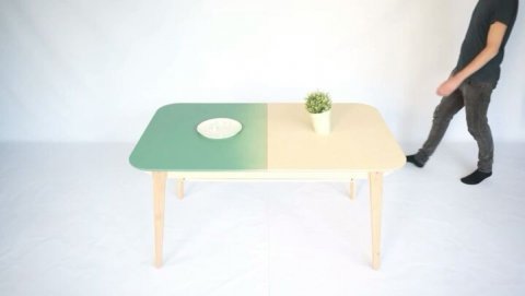 Our multi-purpose table: extendable and with an integrated storage