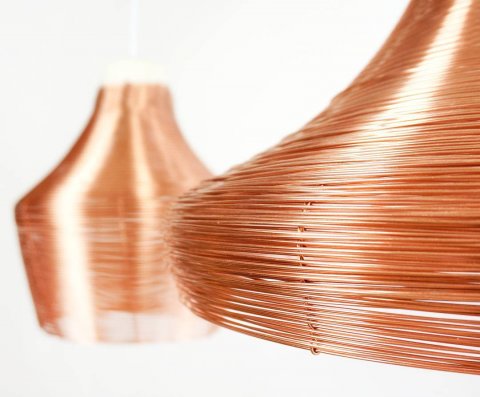 Copper braided lamps detail