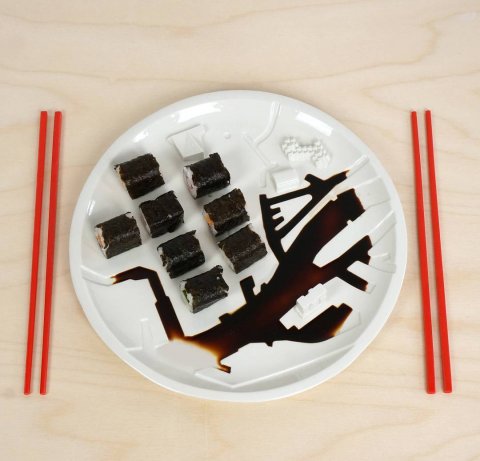 Share and present your shushi nicely on the Rotterdam city plate #010