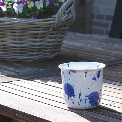 Splash cup, splattered in Cobalt Blue