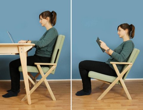 Save space, with only one chair for any situation: The Hybrid Chair