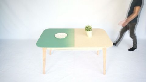 Our extendable dinner table that houses an extra storage compartment