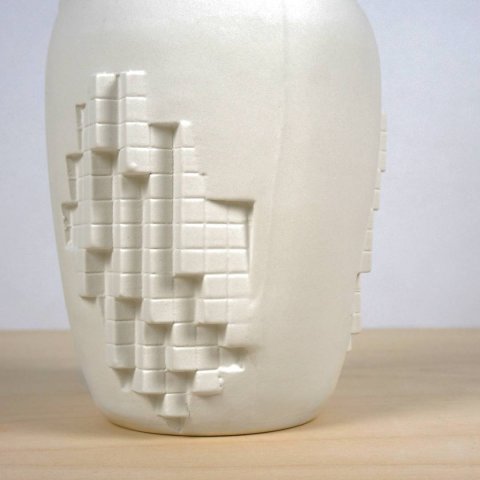 Detail of our recently released pixel vase. A vase where analog and digital come together in one object
