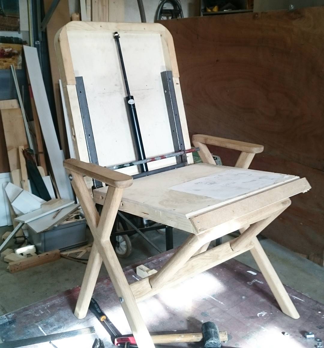 Working on the final adjustment for the Hybrid Chair before production starts
