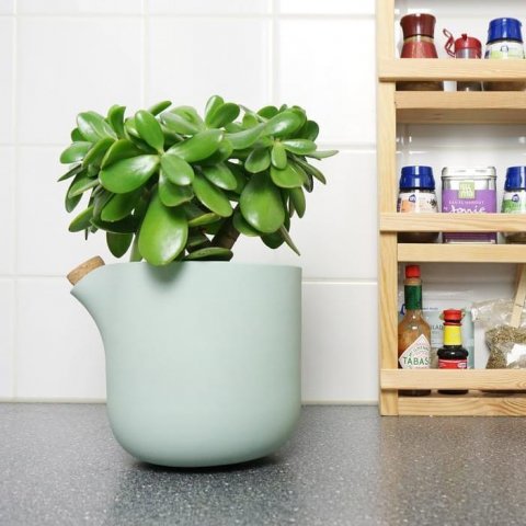 More than a year ago we launched the self watering flowerpot, the Natural Balance. It tips over when the plant needs water