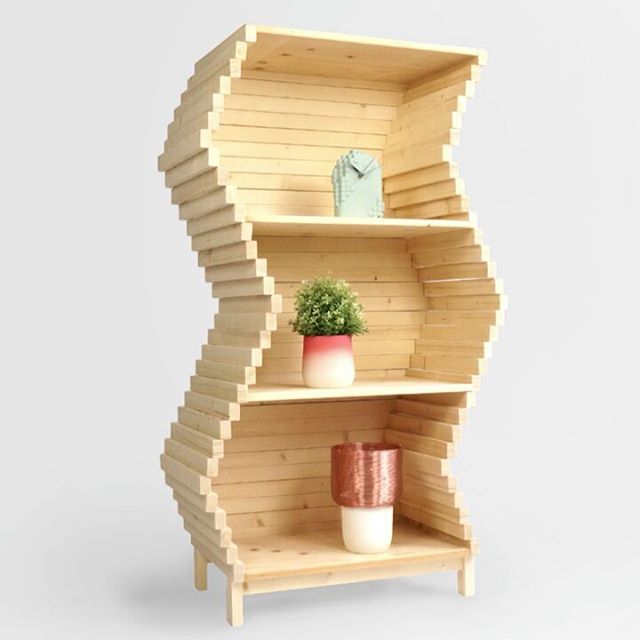 Customize you bookshelf in any shape with the new Wave Bookshelf
