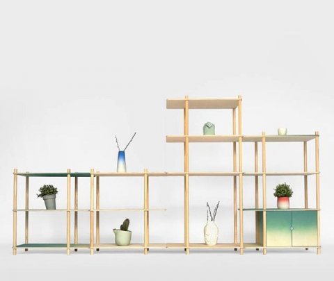 Front view of the modular Gradient Shelving