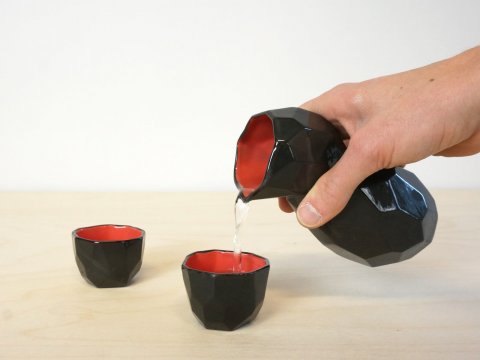 Sake set back and red - Studio Lorier