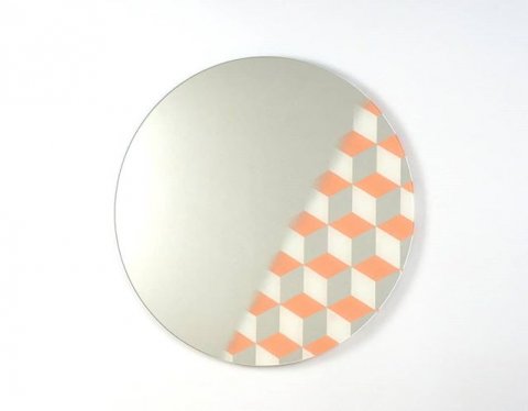 Mirror, including a cubical pattern that represents depth. Available in many other colors. Let us know what color you would like to see