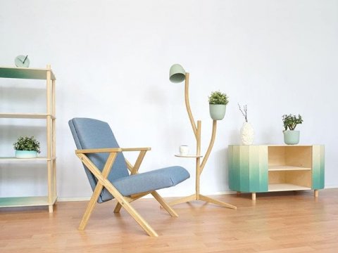 Created a casual living room in our photo studio