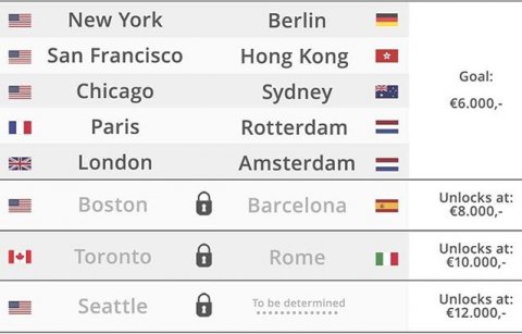 The list of cities you can chose from. If we reach extra funds, more cities will be included. Let us know in the comments which city you would like
