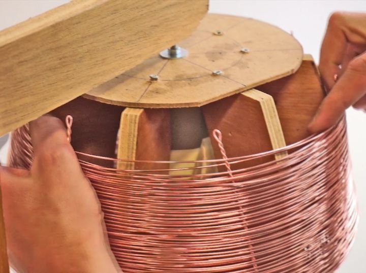 That's how the copper lamps are made.  Multiple hours of weaving one continues copper wire