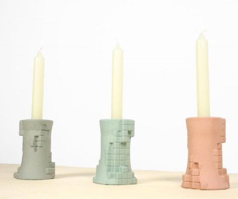 Pixelated candle holders