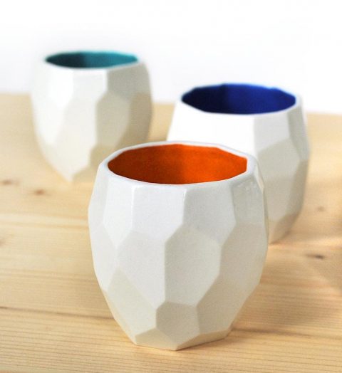 The Poligon Espresso cups in 3 colors