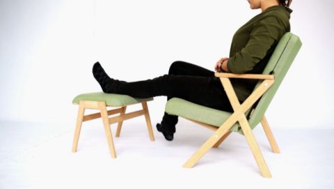 Hybrid Footstool can be changed instantly to a side table. The ideal addition to the Hybrid Chair
