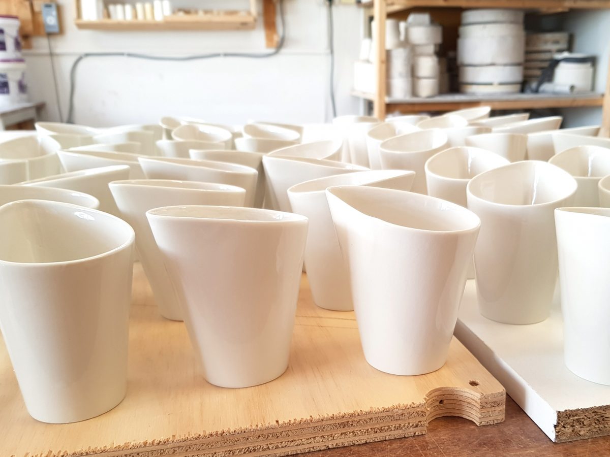 Custom made coffee cups made to order ceramics porcelain molded white1