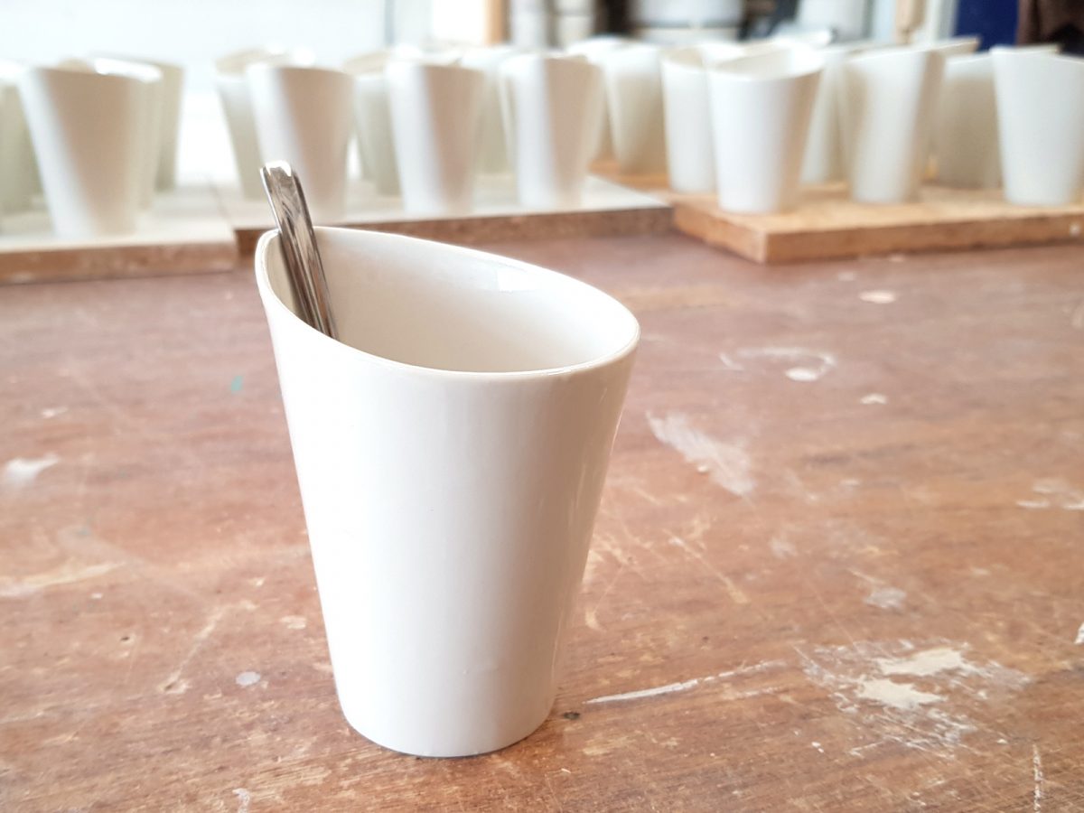 Custom made coffee cups made to order ceramics porcelain molded white3